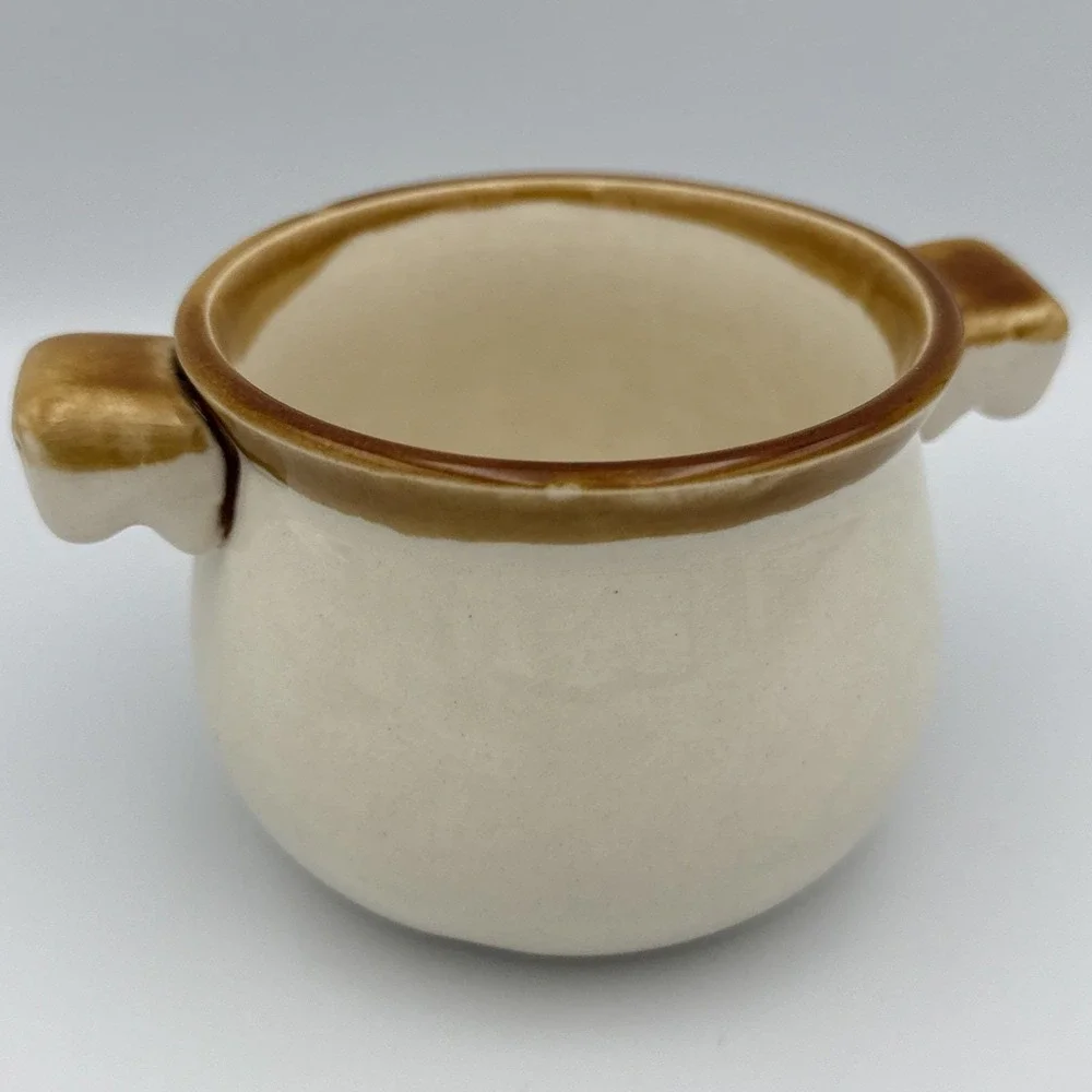 Vintage Set Of 4 1980s Soup Kettle Bowl Crocks Made in Japan 2 Handled